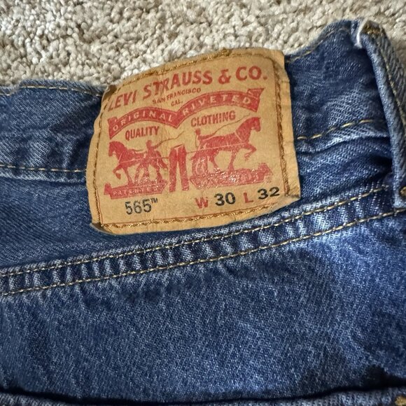 Levi’s 565 Relaxed Straight Fit Jeans Men’s 30x32 Blue Denim Mid Rise - Picture 7 of 9